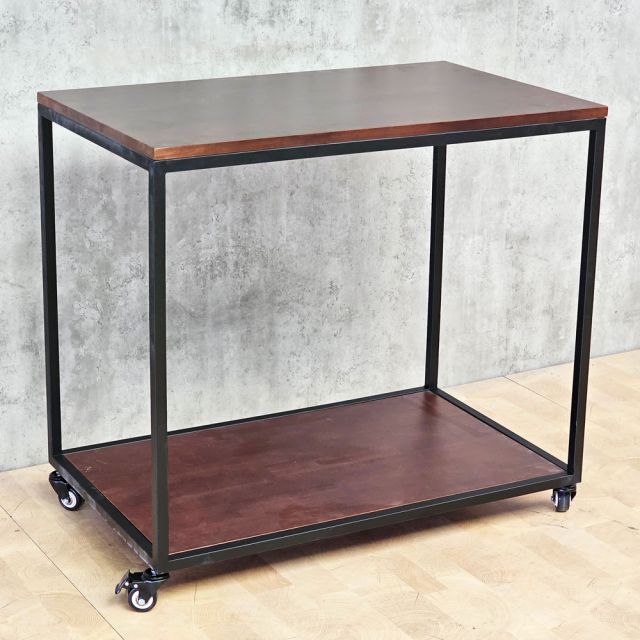 Xe đẩy 2 tầng 82x50x74cm gỗ cao su KB68103