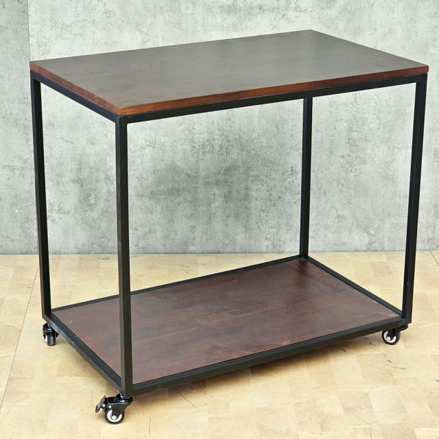 Xe đẩy 2 tầng 82x50x74cm gỗ cao su KB68103