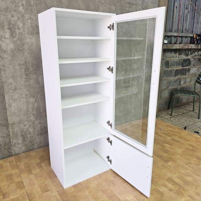 Tủ trưng bày cửa kính 58x40x170cm gỗ cao su KTB68270