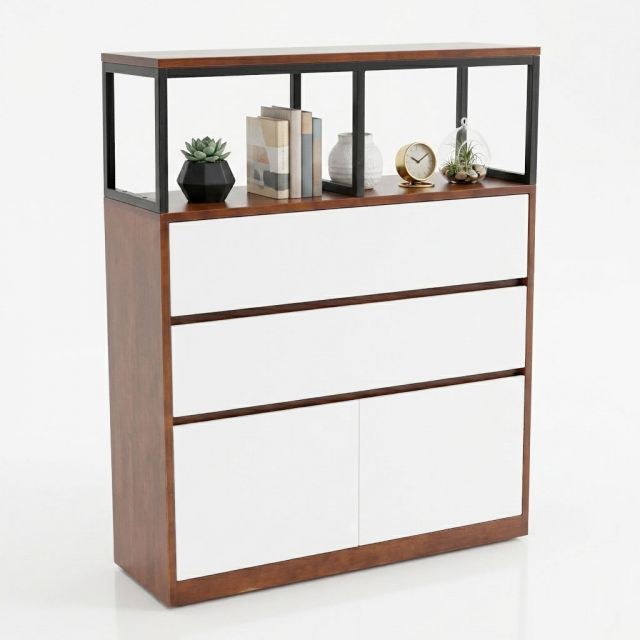 Tủ kệ lưu trữ 90x30x110cm gỗ cao su KTB68273