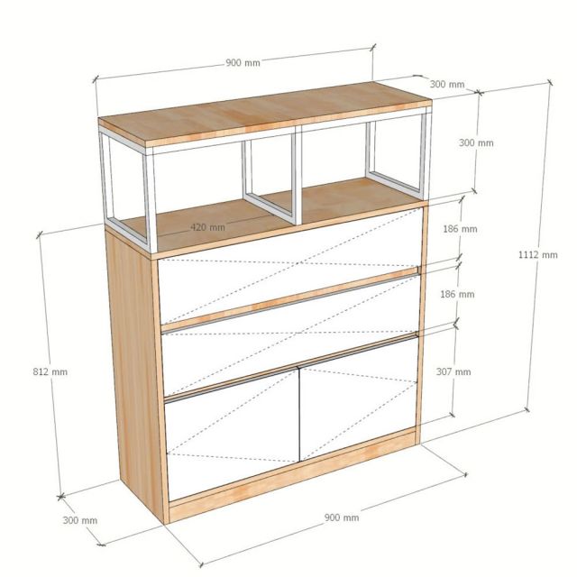 Tủ kệ lưu trữ 90x30x110cm gỗ cao su KTB68273