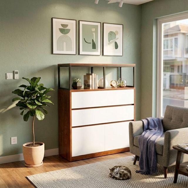 Tủ kệ lưu trữ 90x30x110cm gỗ cao su KTB68273