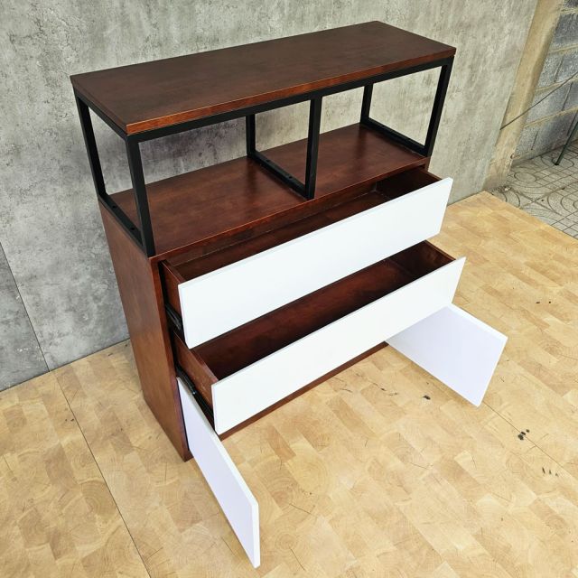 Tủ kệ lưu trữ 90x30x110cm gỗ cao su KTB68273