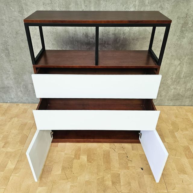 Tủ kệ lưu trữ 90x30x110cm gỗ cao su KTB68273