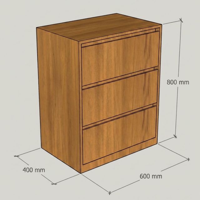 Tủ lưu trữ 60x40x80cm cm gỗ cao su KTB68271