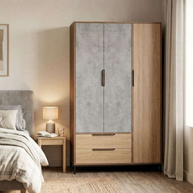 Tủ quần áo 120x60x200cm gỗ plywood TQA68097