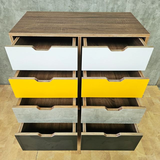 Tủ trang trí 8 hộc kéo 80x40x71cm gỗ plywood chân sắt KTT68079