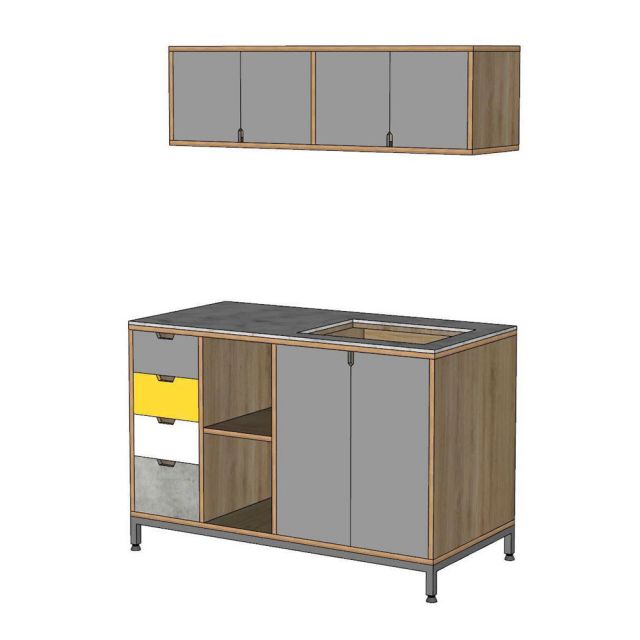 Bộ tủ bếp mini gỗ plywood BTB68021