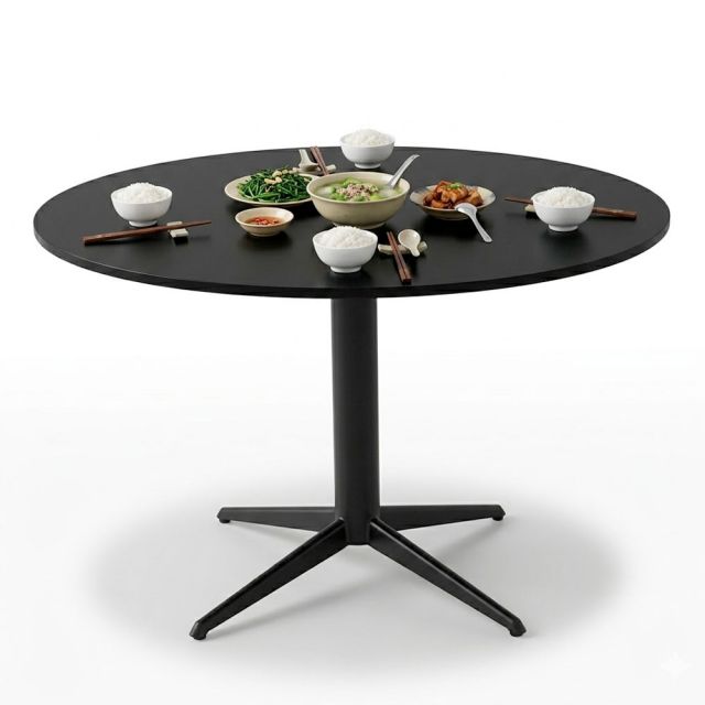 Bàn ăn tròn 120x120cm gỗ cao su BA68314