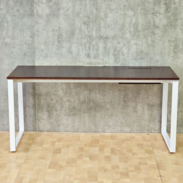 Bàn làm việc có hộp điện 160x60cm gỗ cao su chân sắt Hệ Rectang HBRT127