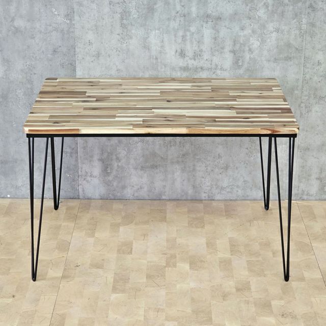 Bàn ăn 120x80cm gỗ tràm chân sắt BA68316