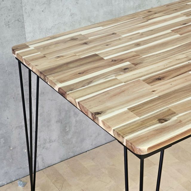 Bàn ăn 120x80cm gỗ tràm chân sắt BA68316