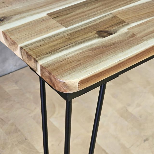 Bàn ăn 120x80cm gỗ tràm chân sắt BA68316
