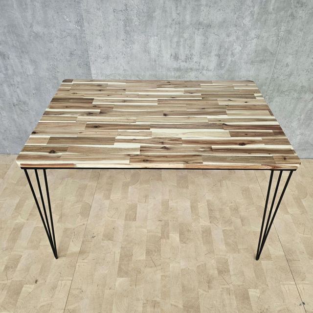 Bàn ăn 120x80cm gỗ tràm chân sắt BA68316