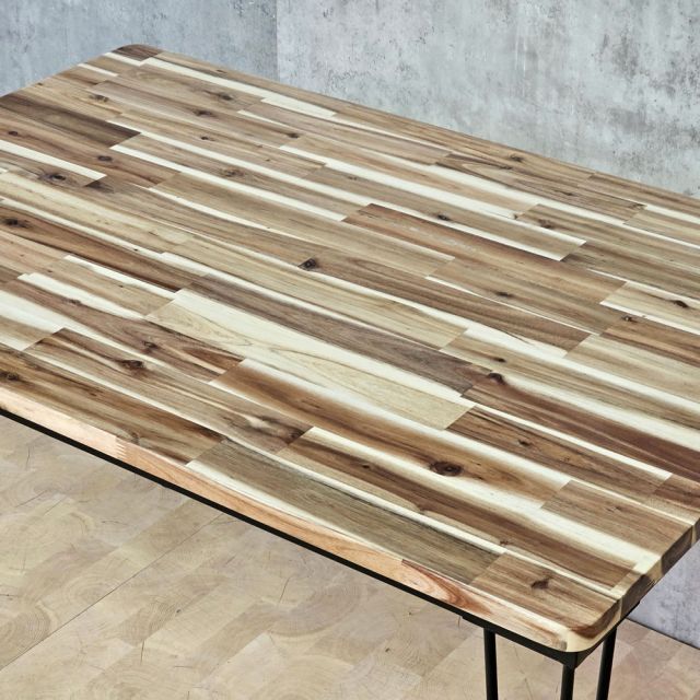Bàn ăn 120x80cm gỗ tràm chân sắt BA68316