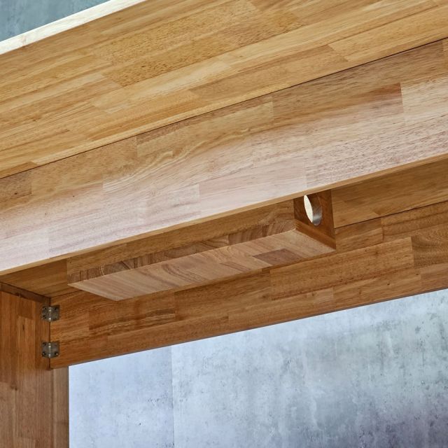 Bàn họp hình Oval 240x120cm gỗ cao su BH68011