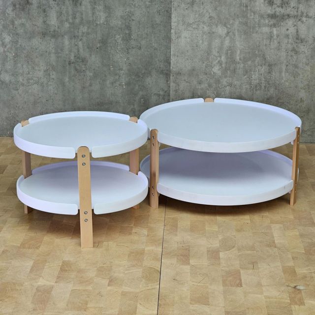 Bộ bàn sofa tròn nhựa chân gỗ TT68373
