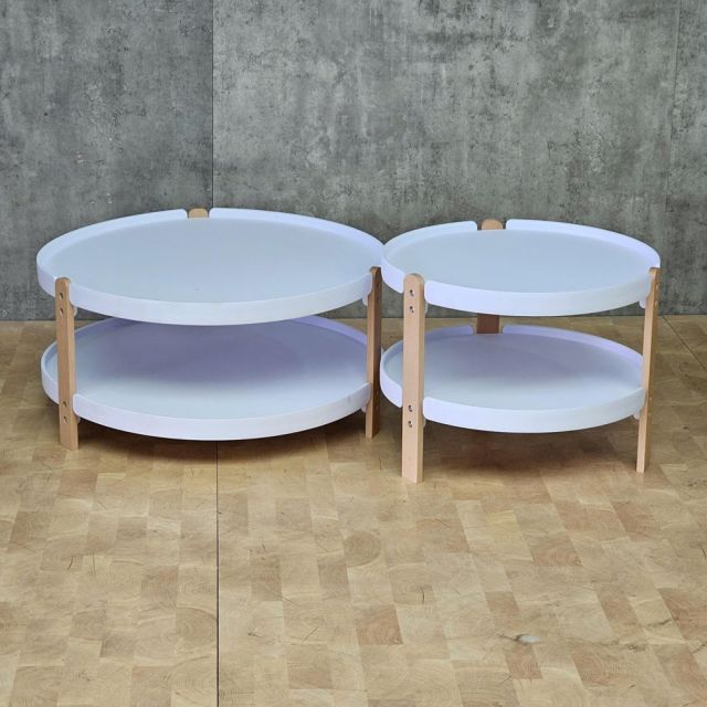 Bộ bàn sofa tròn nhựa chân gỗ TT68373