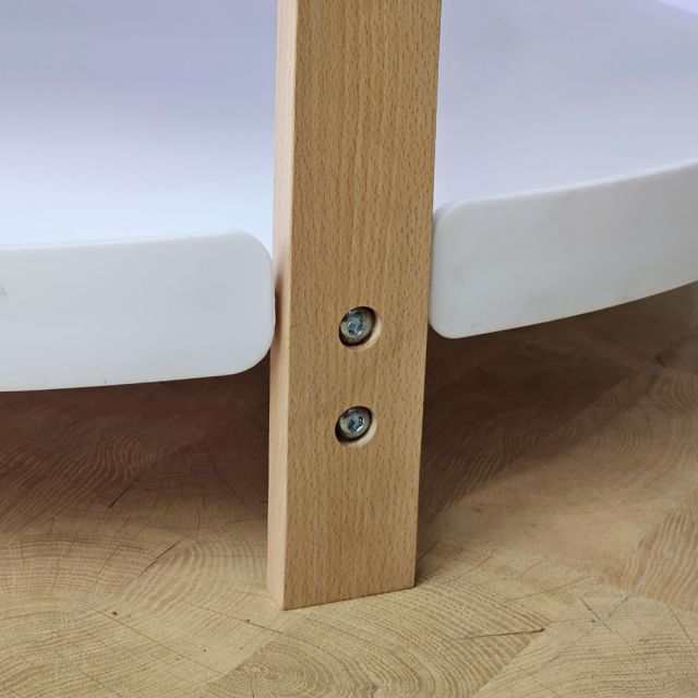 Bàn sofa tròn 2 tầng đường kính 62cm nhựa chân gỗ - ST3059B