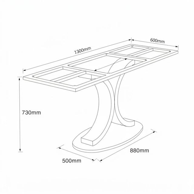 Chân sắt cho bàn ăn 140x80cm sơn tĩnh điện CHB68117