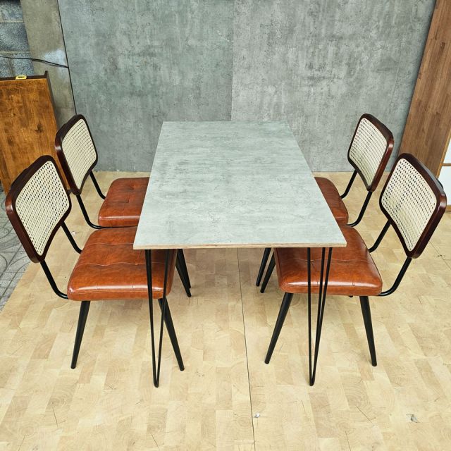 Combo bàn ăn chữ nhật và 4 ghế Copine BBA191