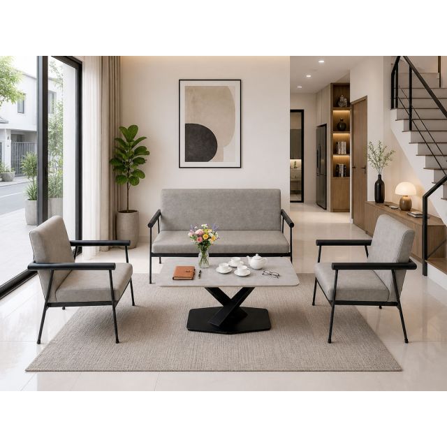 Combo bộ bàn ghế Sofa bọc nệm da simili CBSF68052