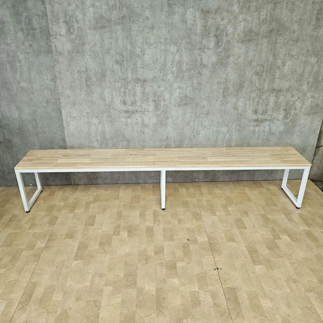 Ghế băng dài 240x35cm gỗ cao su chân sắt GBD076