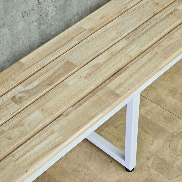 Ghế băng dài 240x35cm gỗ cao su chân sắt GBD076