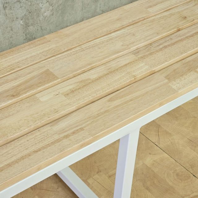 Ghế băng dài 240x35cm gỗ cao su chân sắt GBD076