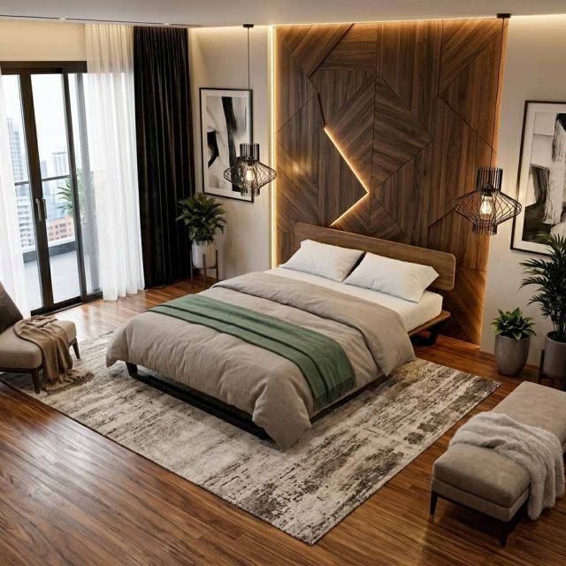 Giường cho nệm 160x200cm gỗ plywood chân sắt GN68072