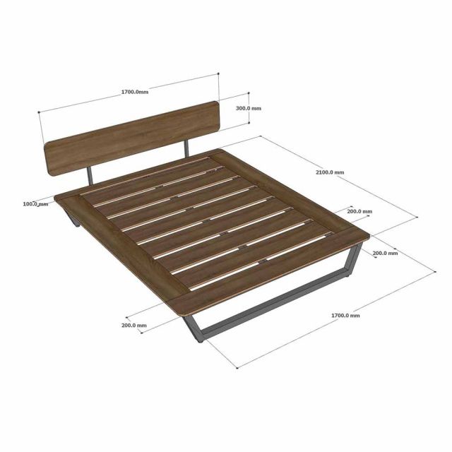 Giường cho nệm 160x200cm gỗ plywood chân sắt GN68072