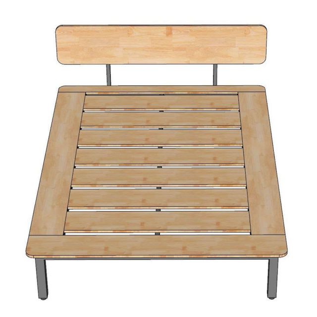 Giường cho nệm 140x200cm gỗ cao su GN68070