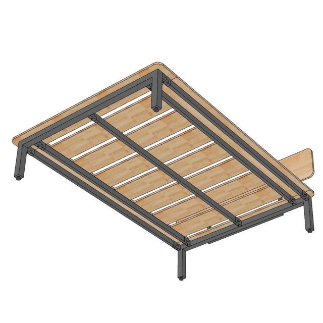 Giường cho nệm 140x200cm gỗ cao su GN68070