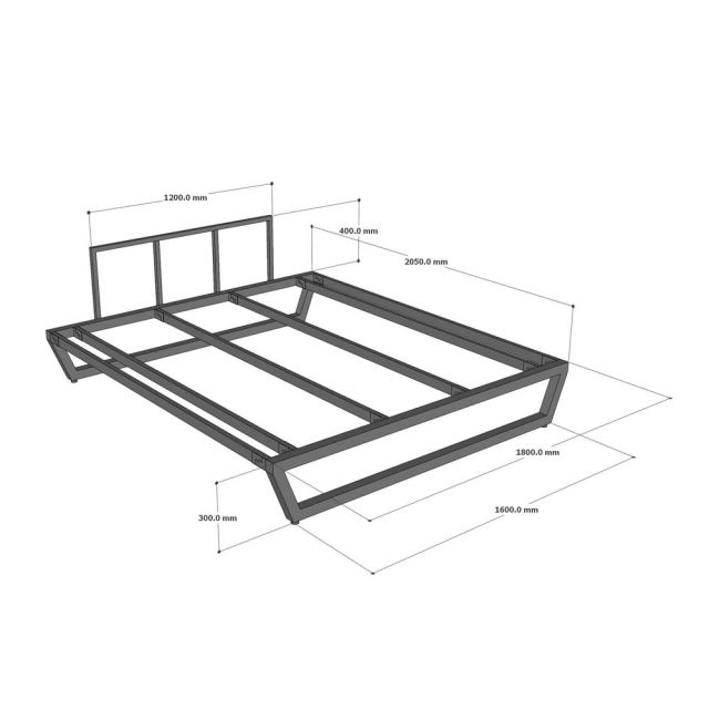Giường ngủ cho nệm 180x200cm gỗ tràm GN68073
