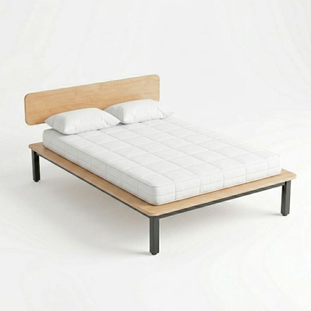 Giường cho nệm 140x200cm gỗ cao su GN68070