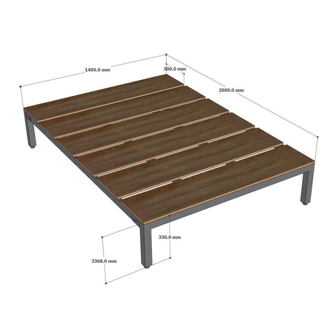 Giường ngủ lắp ráp 140x200x34cm gỗ plywood GN68074