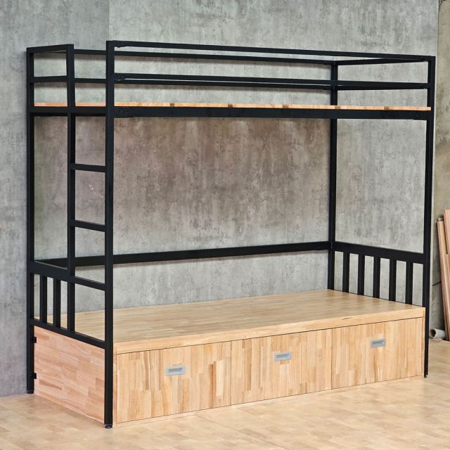 Giường tầng lắp ráp 80x200cm gỗ cao su GT020