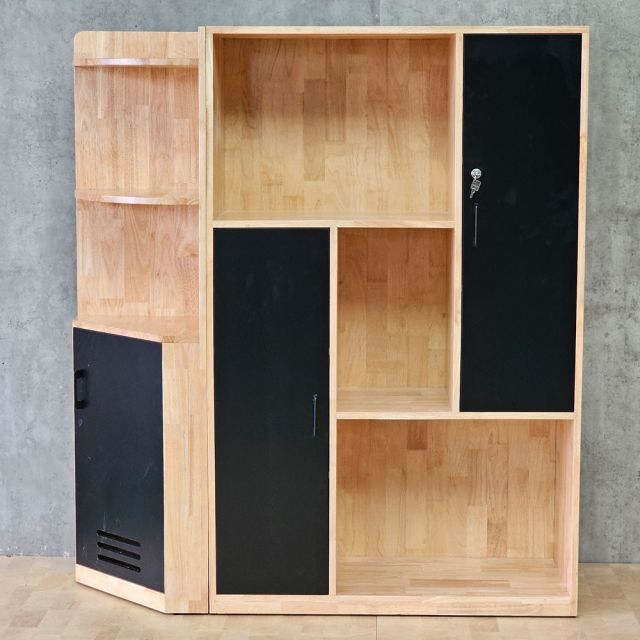 Hệ kệ trang trí 130x40x155cm gỗ cao su KTT68082