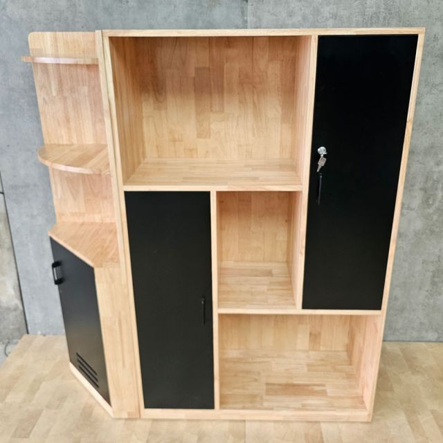 Hệ kệ trang trí 130x40x155cm gỗ cao su KTT68082