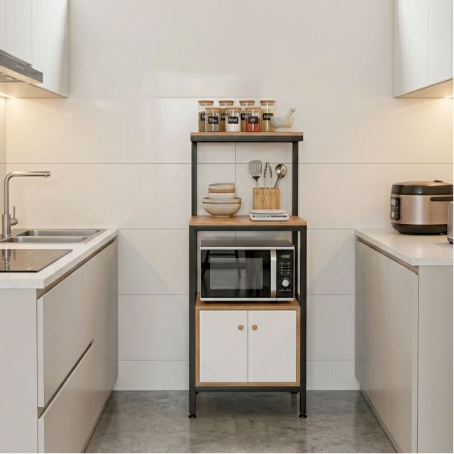 Kệ nhà bếp 50x45x130cm gỗ cao su KTB68275