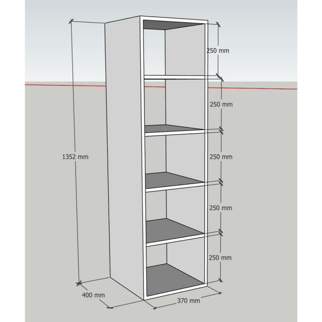 Kệ 5 tầng 37x40x135cm gỗ cao su KS68372