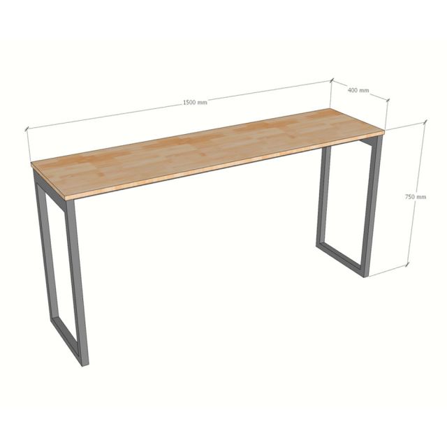 Bàn làm việc 150x40cm gỗ cao su hệ Slean HBSL050