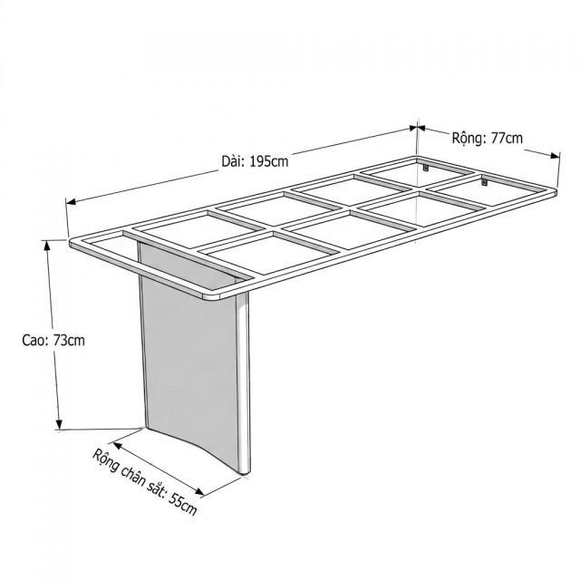 Chân bàn sắt gác tủ sơn tĩnh điện CHB68119