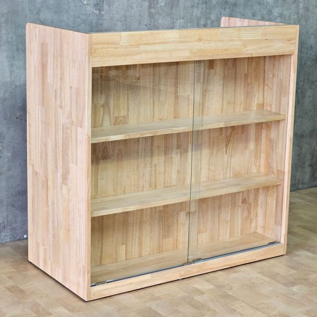 Quầy tính tiền có kệ trưng bày gỗ cao su BLT68033