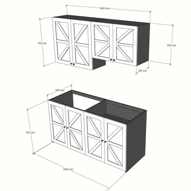 Bộ tủ bếp mini mặt đá hoa cương gỗ cao su BTB68025
