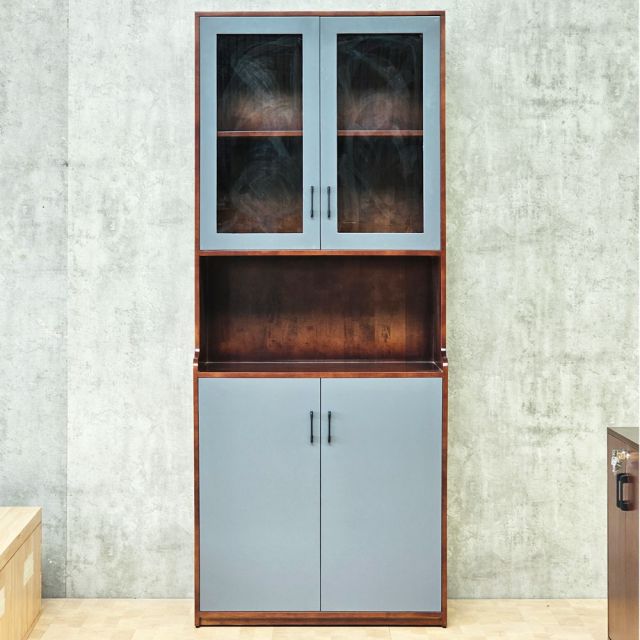 Tủ hồ sơ 90x40x220cm gỗ cao su THS68096