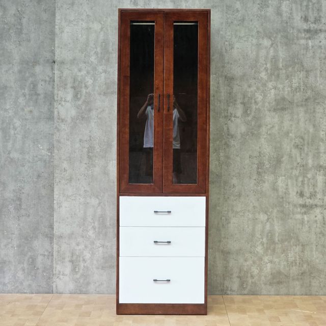 Tủ quần áo 2 cánh 60x60x200cm gỗ cao su TQA68099
