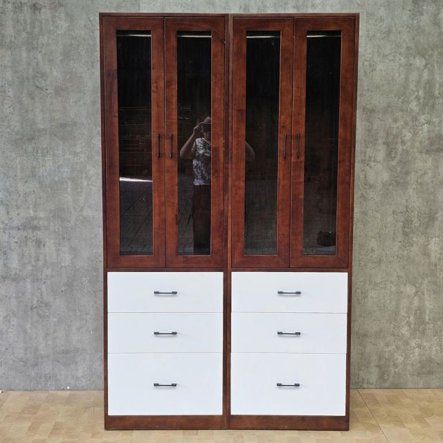 Tủ quần áo đôi 120x60x200cm gỗ cao su TQA68100