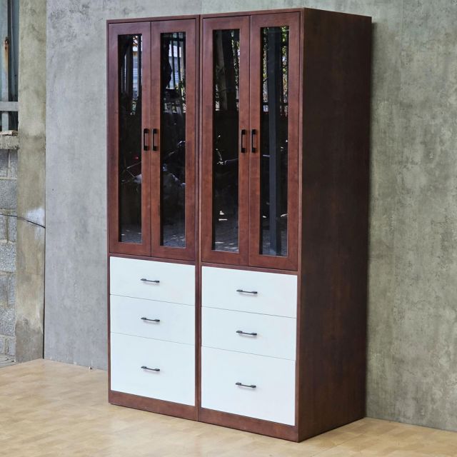 Tủ quần áo đôi 120x60x200cm gỗ cao su TQA68100