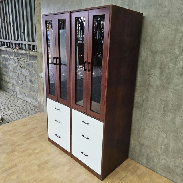 Tủ quần áo đôi 120x60x200cm gỗ cao su TQA68100